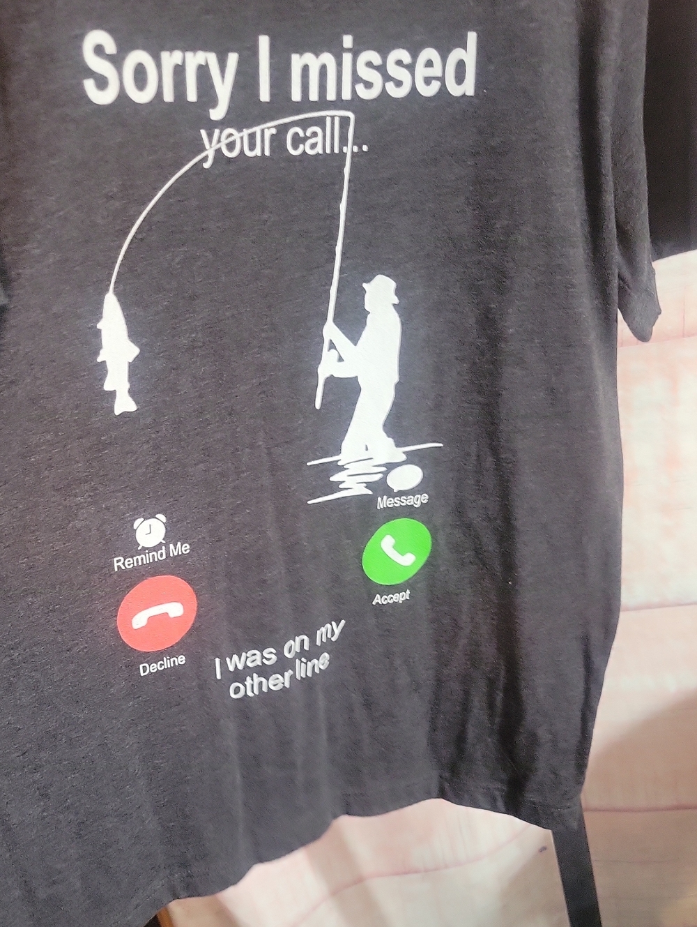 Dark Gray Fishing Graphic Design Tshirt - Picture 2 of 5
